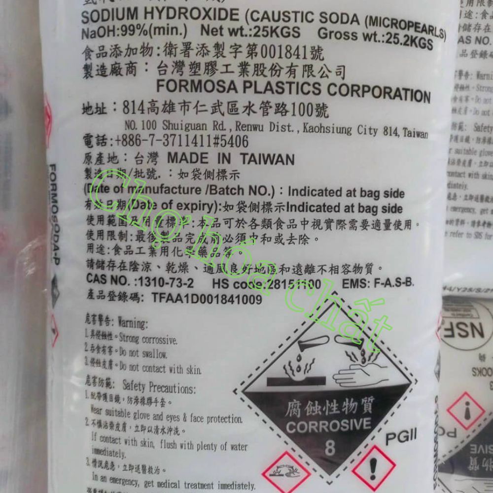 Xút hạt Đài Loan cân bằng pH cho nhiều ngành - chợ hóa chất